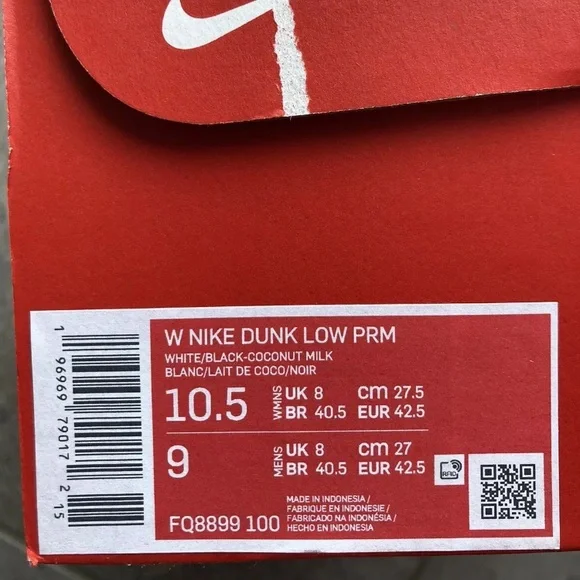 Nike Dunk Low “Vintage Panda” Black White FQ8899-100 Women’s Size 10.5 NEW SB FC - Picture 5 of 6